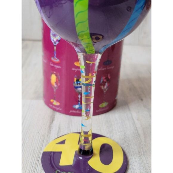 Lolita 40 something wine glass birthday‎ drinkware decor - Picture 3 of 9